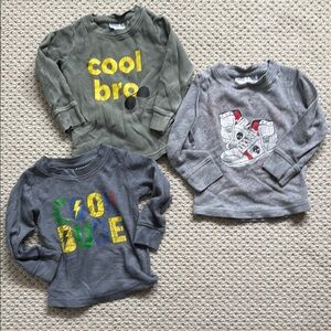 Three & Out - 3 long sleeve Shirts - Size 12-18M